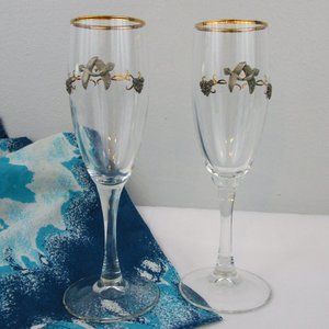 🏠HP🏠VTG 1994 Wedding/Anniversary Toasting Flutes